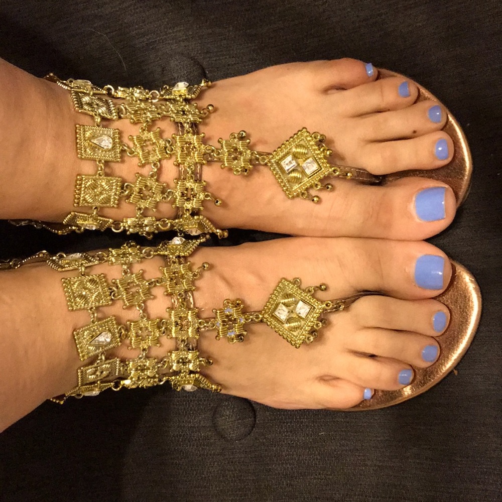 Gold chain sandals